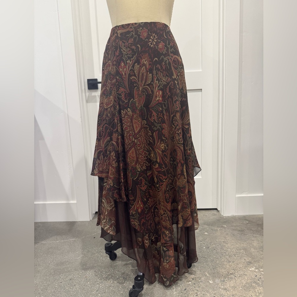 Ralph Lauren Black label Paisley Maxi Skirt in Rich Earth Tones